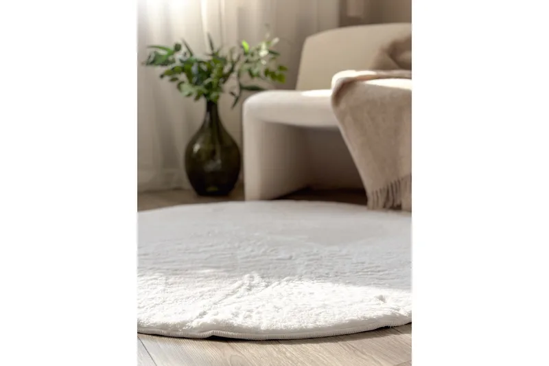 Heaven Ryamatta 200 cm Rund Vit - Vit - Textil & mattor - Matta - Modern matta - Ryamatta