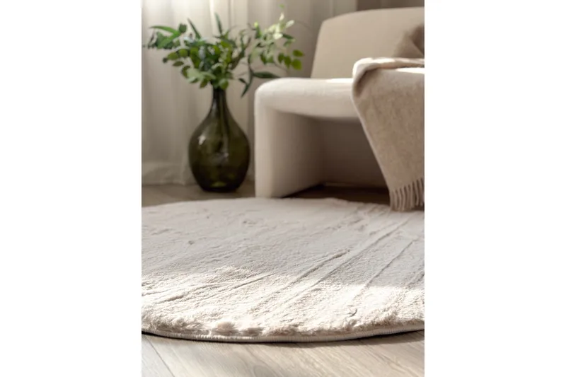 Heaven Ryamatta Natur rund 160 - Natur - Textil & mattor - Matta - Modern matta - Ryamatta