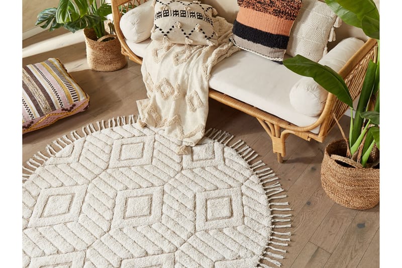 Ryamatta Horasan 140 cm Rund - Beige - Textil & mattor - Matta - Modern matta - Ryamatta
