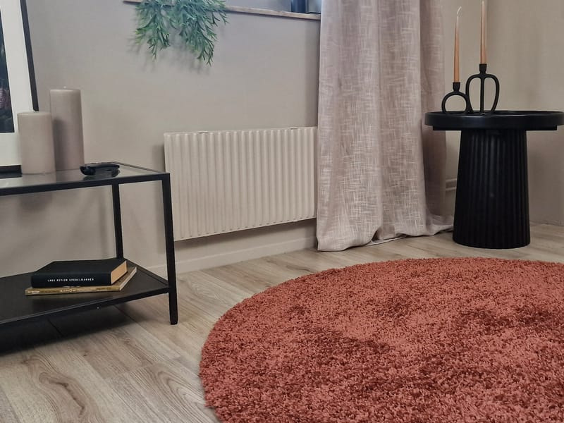 Lounge Ryamatta 160 cm Rund - Koppar - Textil & mattor - Matta - Modern matta - Ryamatta