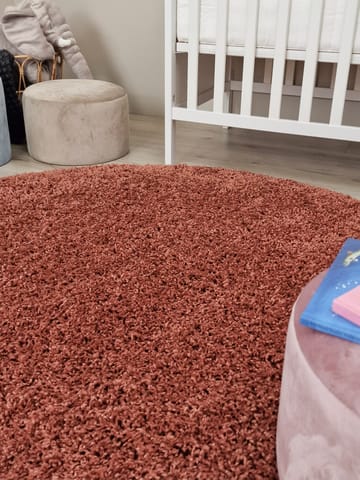 Lounge Ryamatta 160 cm Rund - Koppar - Textil & mattor - Matta - Modern matta - Ryamatta