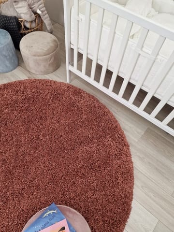 Lounge Ryamatta 160 cm Rund - Koppar - Textil & mattor - Matta - Modern matta - Ryamatta