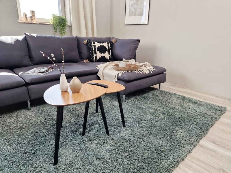 Lounge Ryamatta 160x230 cm Rektangulär - Grön - Textil & mattor - Matta - Modern matta - Ryamatta