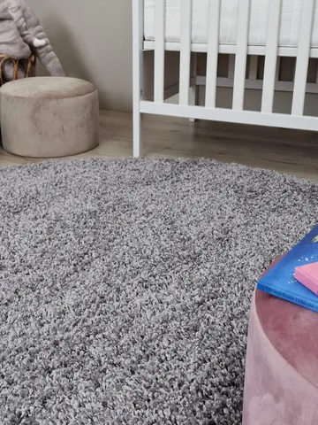 Lounge Ryamatta 200 cm Rund - Silver - Textil & mattor - Matta - Modern matta - Ryamatta