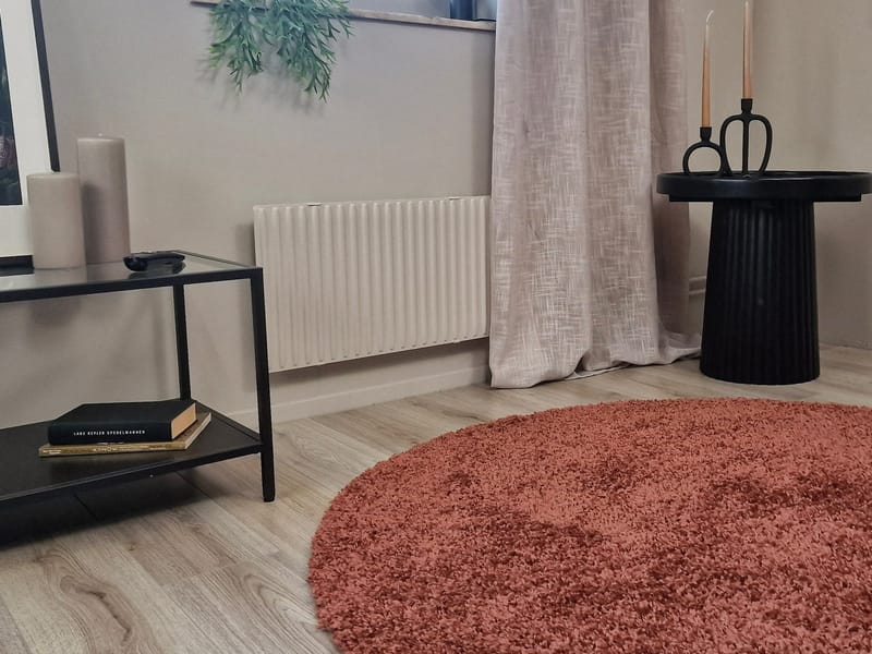 Lounge Ryamatta 240 cm Rund - Koppar - Textil & mattor - Matta - Modern matta - Ryamatta