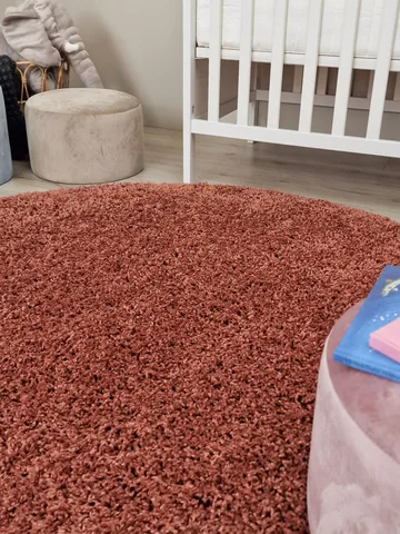 Lounge Ryamatta 240 cm Rund - Koppar - Textil & mattor - Matta - Modern matta - Ryamatta