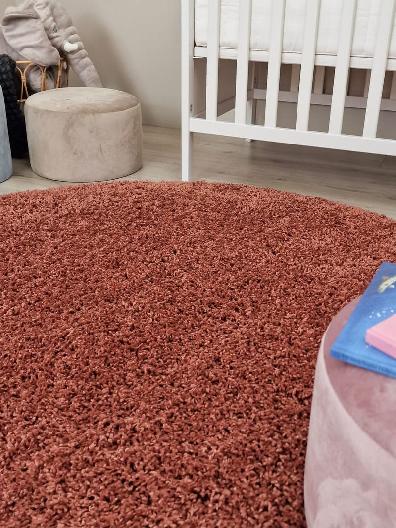 Lounge Ryamatta 240 cm Rund - Koppar - Textil & mattor - Matta - Modern matta - Ryamatta