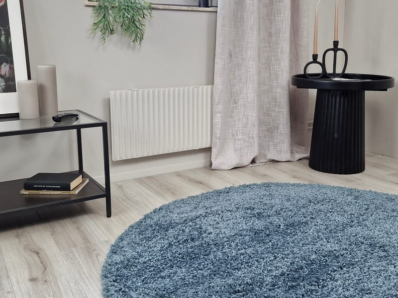 Lounge Ryamatta 240 cm Rund - Petrolblå - Textil & mattor - Matta - Modern matta - Ryamatta