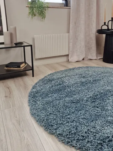 Lounge Ryamatta 240 cm Rund - Petrolblå - Textil & mattor - Matta - Modern matta - Ryamatta