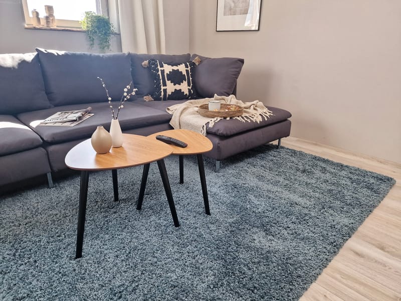 Lounge Ryamatta 240x340 cm Rektangulär - Petrolblå - Textil & mattor - Matta - Modern matta - Ryamatta