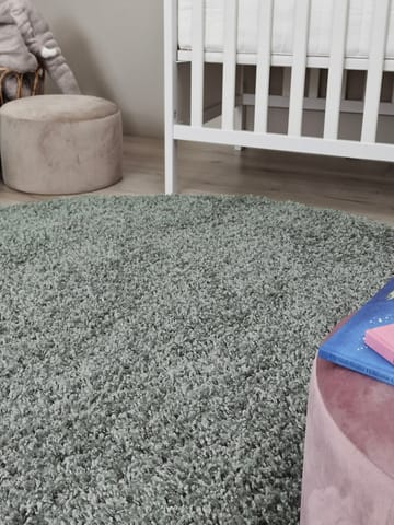 Lounge Ryamatta 300 cm Rund - Grön - Textil & mattor - Matta - Modern matta - Ryamatta