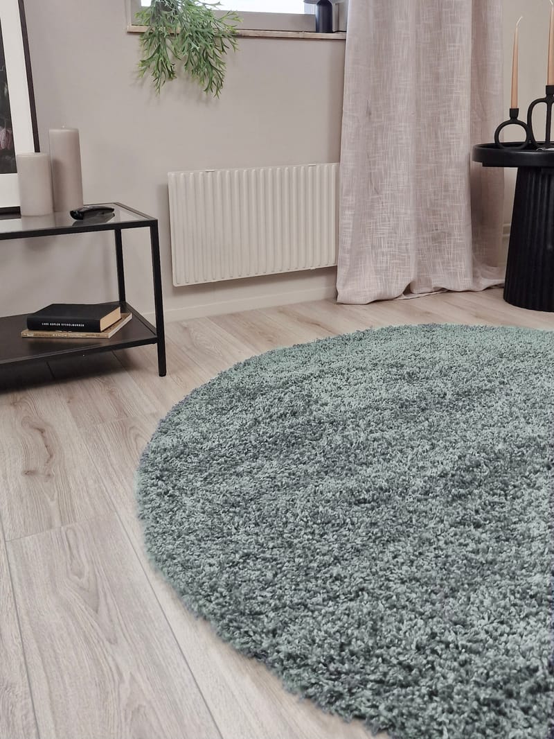 Lounge Ryamatta 300 cm Rund - Grön - Textil & mattor - Matta - Modern matta - Ryamatta