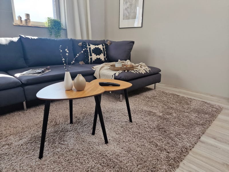 Lounge Ryamatta 160x230 cm Rektangulär - Linne - Textil & mattor - Matta - Modern matta - Ryamatta