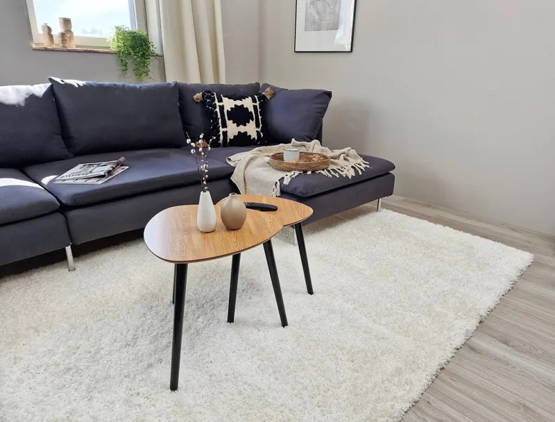 Lounge Ryamatta 160x230 cm Rektangulär - Vit - Textil & mattor - Matta - Modern matta - Ryamatta