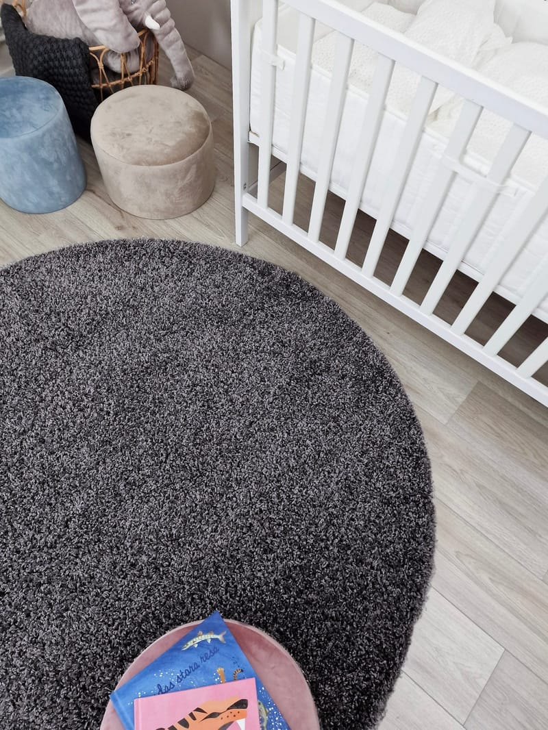 Lounge Ryamatta 200 cm Rund - Grafit - Textil & mattor - Matta - Modern matta - Ryamatta