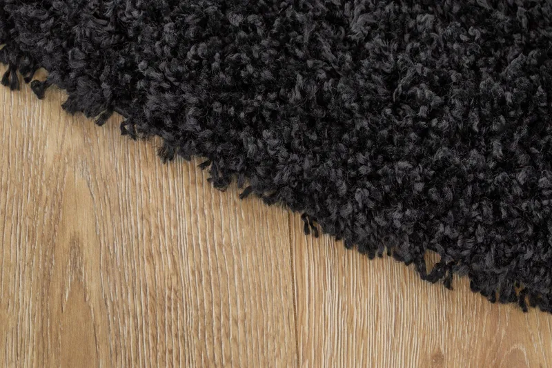 Lounge Ryamatta 200 cm Rund - Svart - Textil & mattor - Matta - Modern matta - Ryamatta
