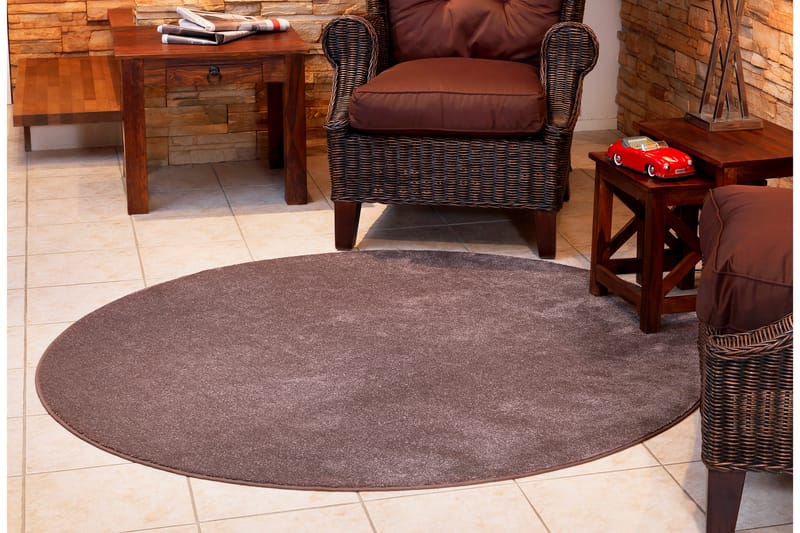Matta Satine Rund 200 cm Brun - Vm Carpet - Textil & mattor - Matta - Modern matta - Ryamatta