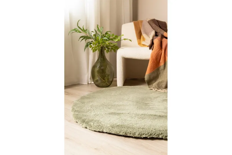 Ryamatta Royal Deluxe Rund - 120x120 cm, Green - Textil & mattor - Matta - Modern matta - Ryamatta