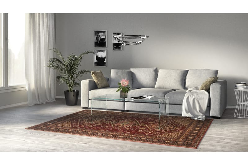 Ryamatta Bidjar 160x230 cm Röd - Hestia - Textil & mattor - Matta - Modern matta - Ryamatta