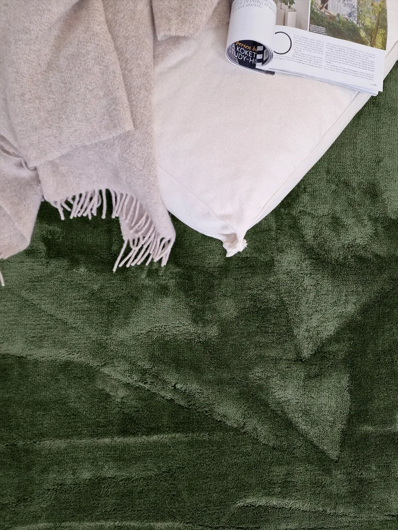 Cozy Ryamatta 133x190 cm Rektangulär - Grön - Textil & mattor - Matta - Modern matta - Ryamatta