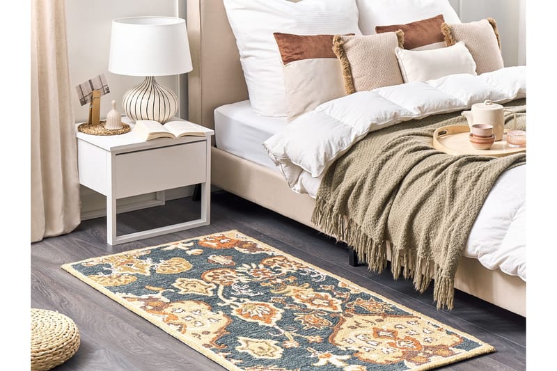 Ryamatta Umurlu 80x150 cm Kvadratisk - Grå - Textil & mattor - Matta - Modern matta - Ullmatta