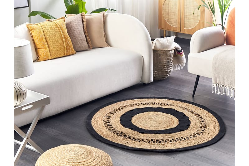 Ryamatta Yozgat 120 cm Rund - Beige - Textil & mattor - Matta - Modern matta - Ryamatta