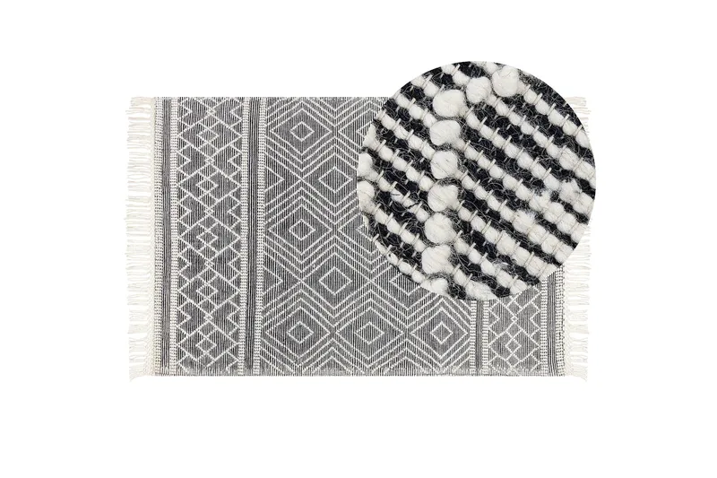 Savuca Ullmatta 160x230 cm - Svart/Vit - Textil & mattor - Matta - Modern matta - Ullmatta