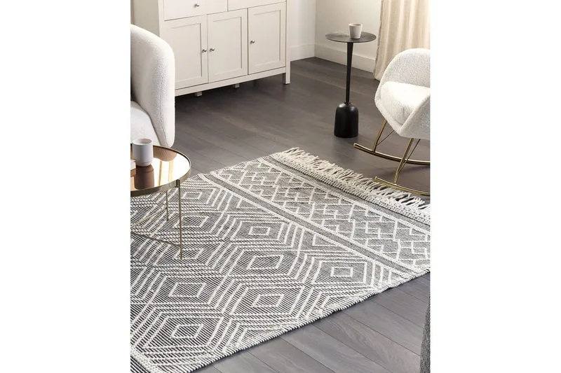 Savuca Ullmatta 160x230 cm - Svart/Vit - Textil & mattor - Matta - Modern matta - Ullmatta