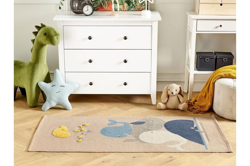 Seai Bomullsmatta 80x150 cm - Beige - Textil & mattor - Matta - Modern matta - Bomullsmatta