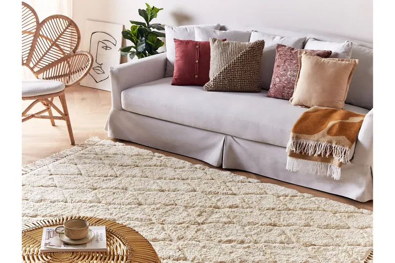 Silchar Bomullsmatta 140x200 cm - Beige - Textil & mattor - Matta - Modern matta - Bomullsmatta