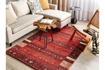 Sinanli Ryamatta 140x200 cm - Röd - Textil & mattor - Matta - Modern matta - Ullmatta