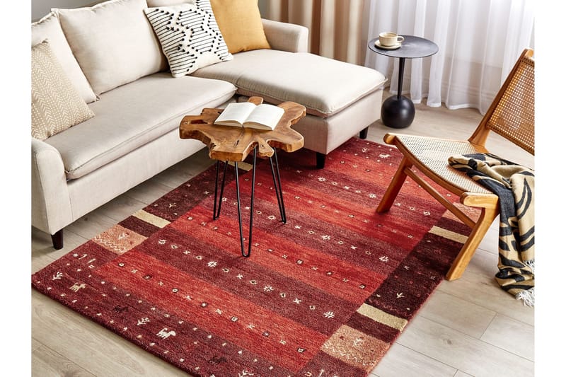Sinanli Ryamatta 140x200 cm - Röd - Textil & mattor - Matta - Modern matta - Ullmatta