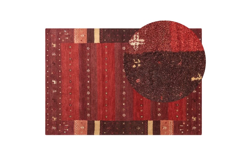 Sinanli Ryamatta 140x200 cm - Röd - Textil & mattor - Matta - Modern matta - Ullmatta