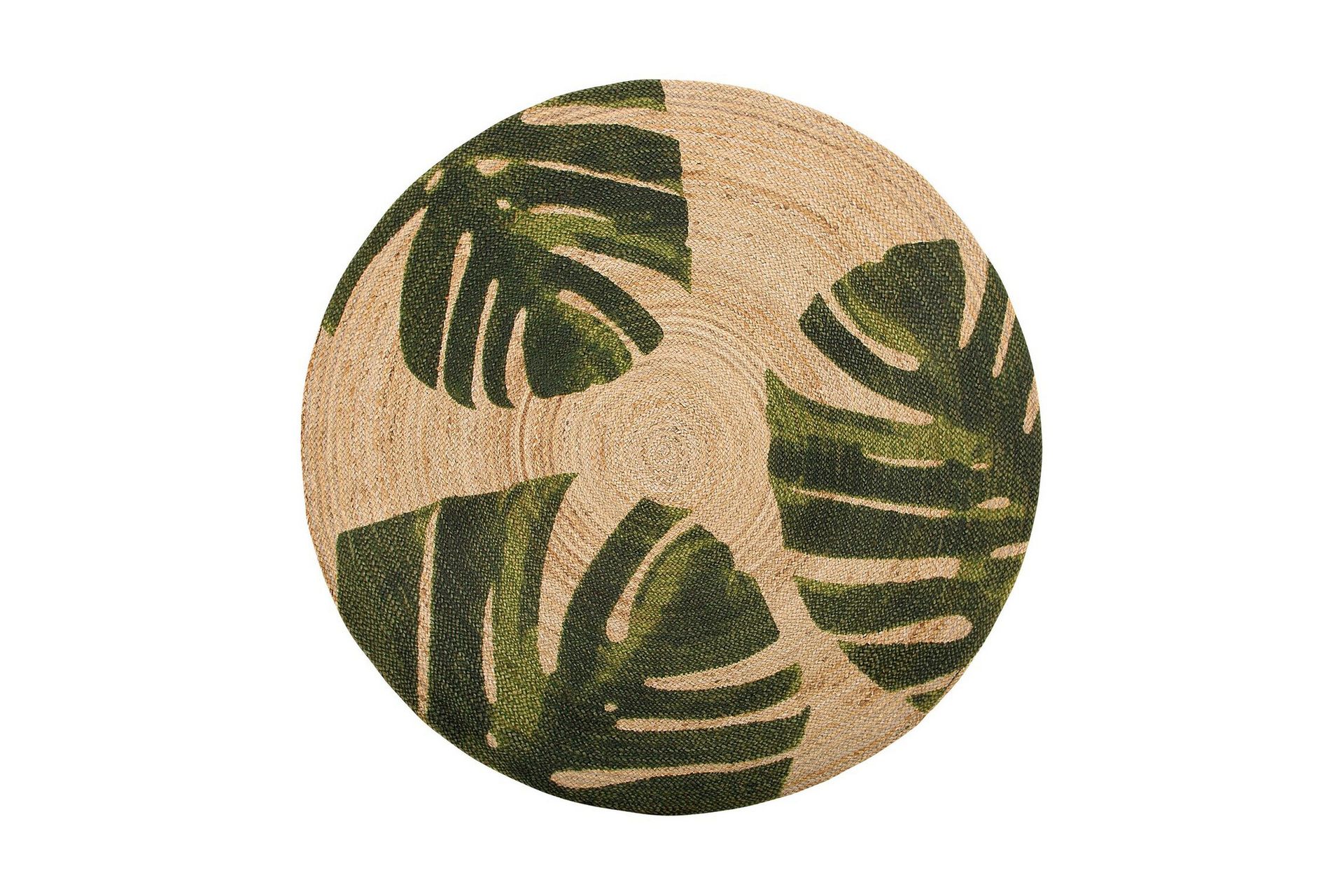 Byner Matta med Monsteramotiv Rund 140 cm - Beige