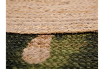 Byner Matta med Monsteramotiv Rund 140 cm - Beige - Textil & mattor - Matta - Modern matta - Sisalmatta