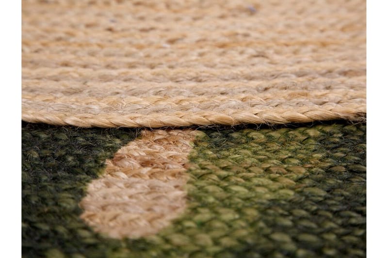Byner Matta med Monsteramotiv Rund 140 cm - Beige - Textil & mattor - Matta - Modern matta - Sisalmatta