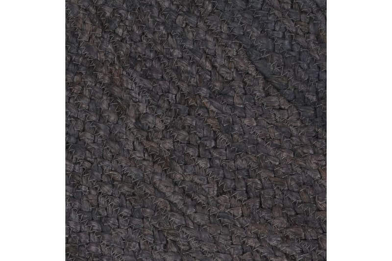 Handgjord jutematta rund 120 cm mörkgrå - Grå - Jutematta & hampamatta - Sisalmatta