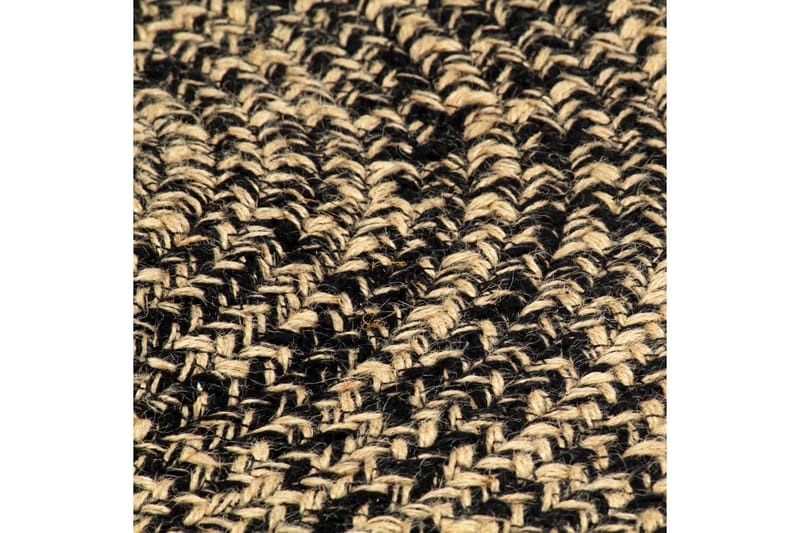 Handgjord jutematta svart och naturlig 150 cm - Svart - Jutematta & hampamatta - Sisalmatta