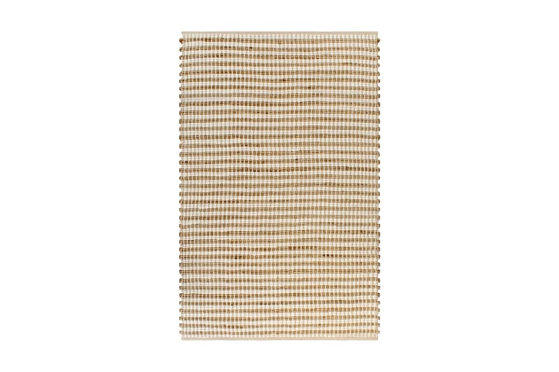 Matta handvävd jute 120x180 cm beige och vit - Brun - Sisalmatta - Jutematta & hampamatta