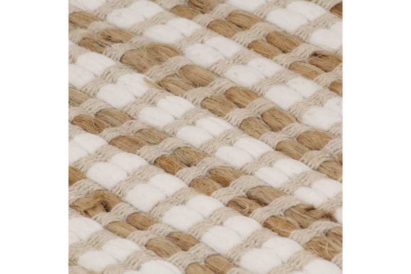 Matta handvävd jute 120x180 cm beige och vit - Brun - Jutematta & hampamatta - Sisalmatta