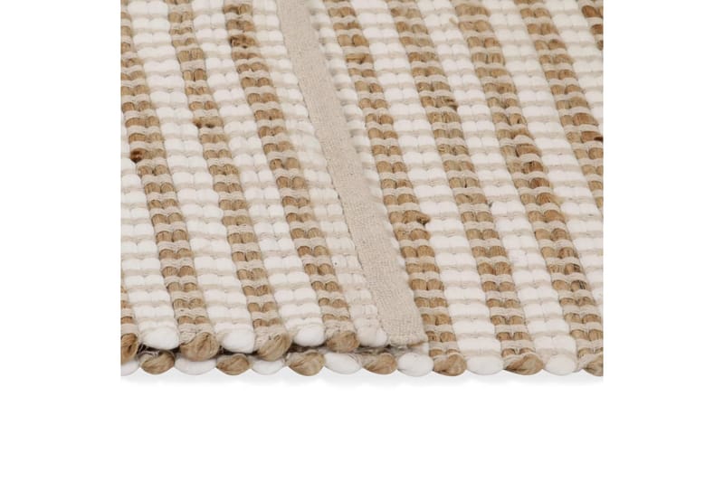Matta handvävd jute 120x180 cm beige och vit - Brun - Jutematta & hampamatta - Sisalmatta
