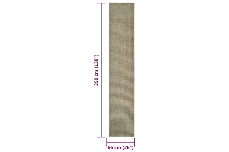 Matta naturlig sisal 66x350 cm taupe - Taupe - Sisalmatta - Jutematta & hampamatta