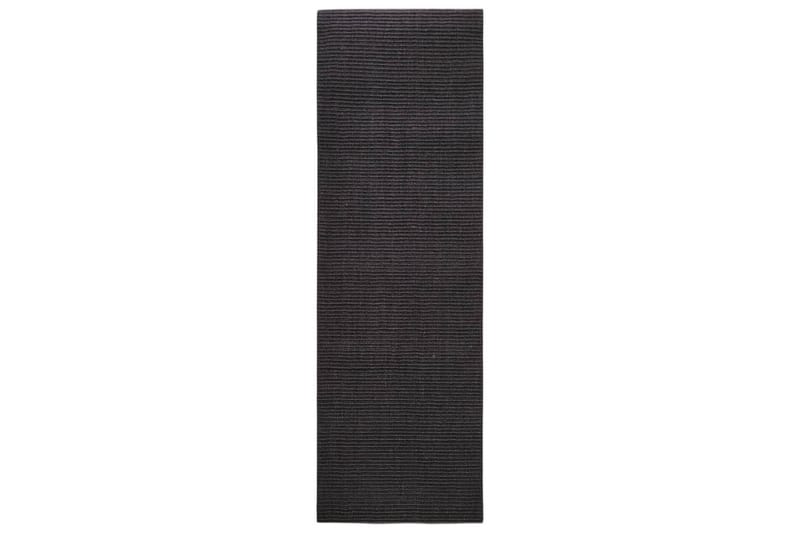 Matta naturlig sisal 80x250 cm svart - Svart - Jutematta & hampamatta - Sisalmatta