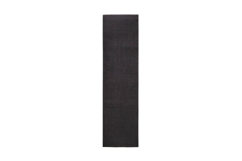 Matta naturlig sisal 80x300 cm svart - Svart - Sisalmatta - Jutematta & hampamatta