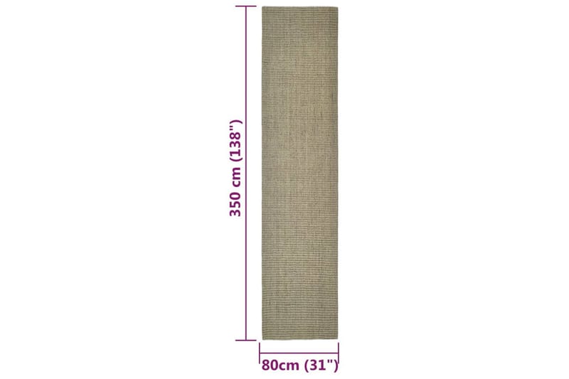 Matta naturlig sisal 80x350 cm taupe - Taupe - Jutematta & hampamatta - Sisalmatta