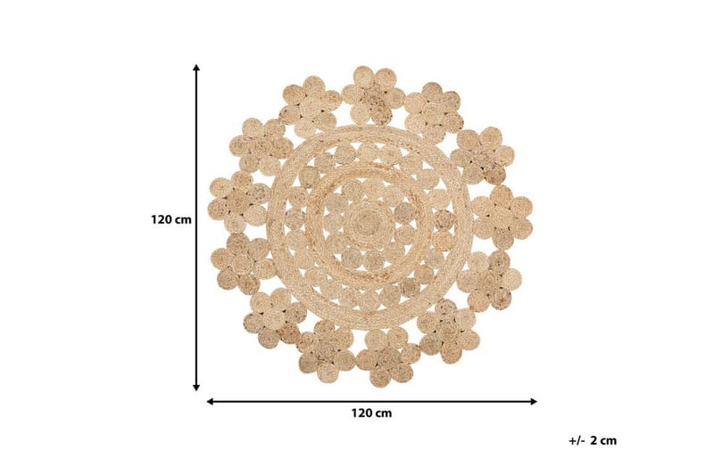 Matta Siangco Slätvävd Rund 120 cm - Beige - Textil & mattor - Matta - Modern matta - Sisalmatta