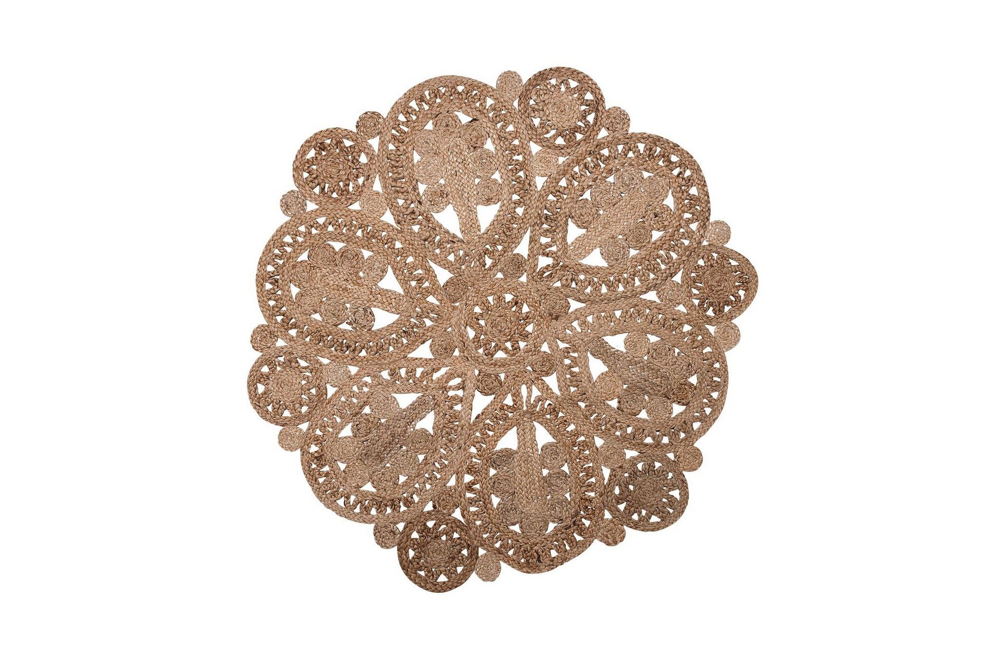 Meckley Matta Slätvävd Rund 120 cm - Beige