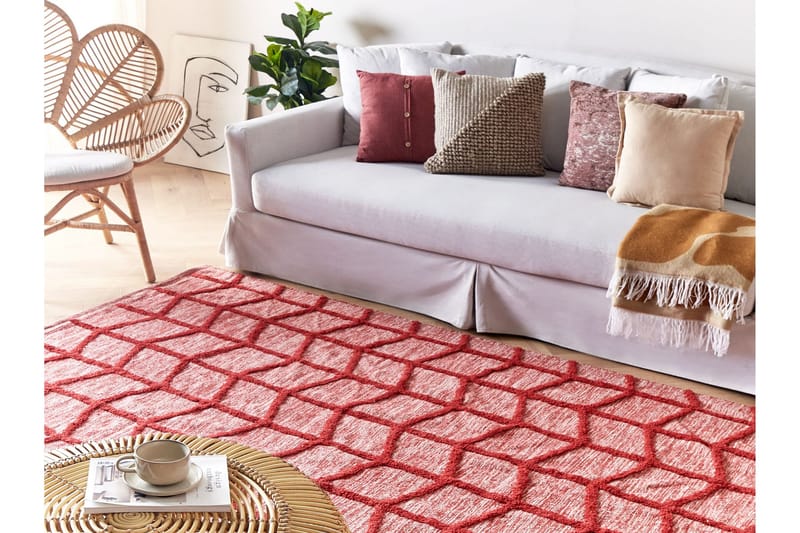 Sivas Bomullsmatta 160x230 cm - Röd - Textil & mattor - Matta - Modern matta - Bomullsmatta
