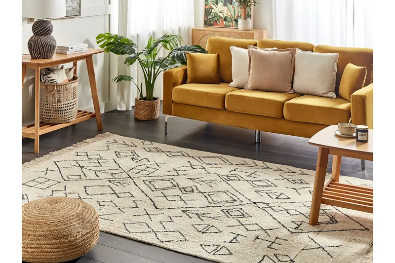 Somek Bomullsmatta 160x230 cm - Beige - Textil & mattor - Matta - Modern matta - Bomullsmatta