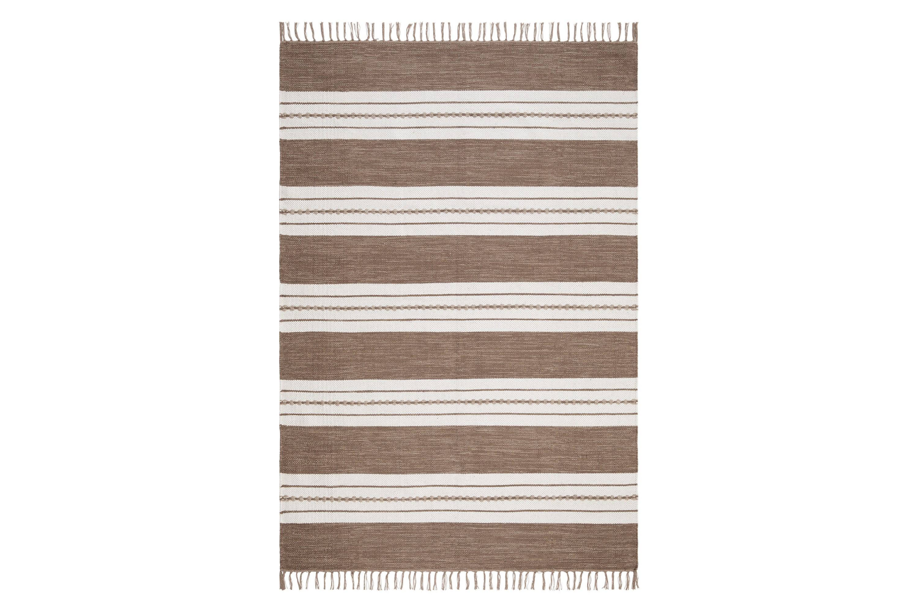 Sund Bomullsmatta 160x230 cm Rektangulär Mörkbeige